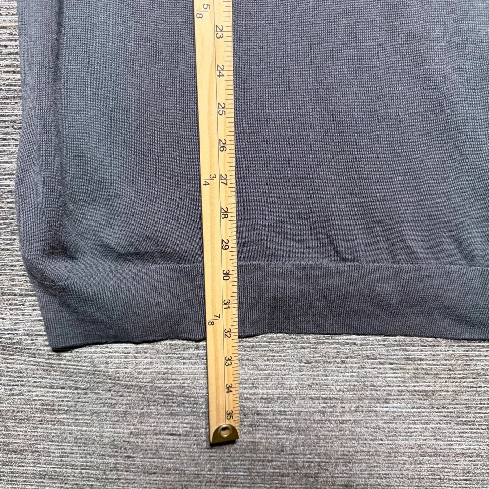 Banana Republic Sweater Mens XXL Gray LS Merino Wool Crew Neck Lightweight 6572
